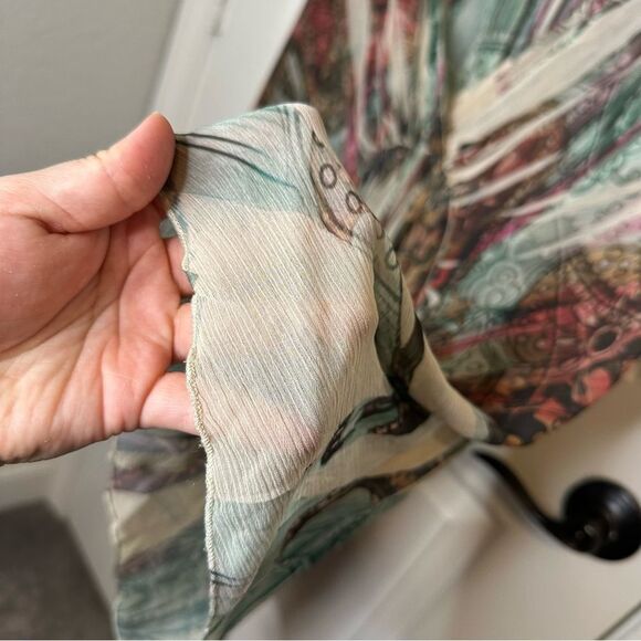 Y2K Mushka By Sienna Rose Multicolor Pleated Burnout Tunic Caftan Fairy Ethereal - Picture 6 of 8